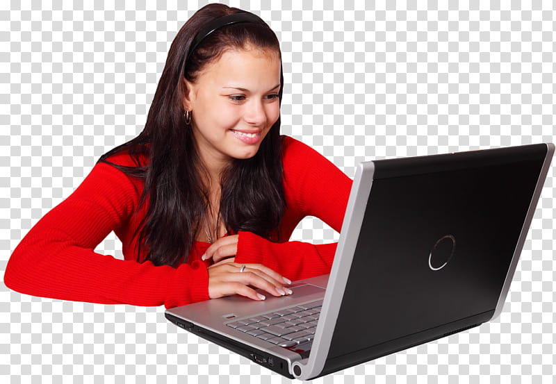 Girl, Computer, Woman, Laptop, , Female, Computer Icons, Netbook transparent background PNG clipart