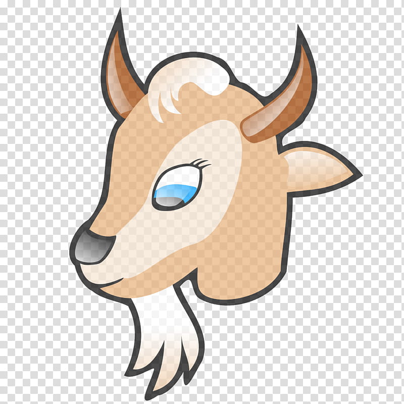 cartoon head horn goats nose, Cartoon, Snout, Antelope, Fictional Character transparent background PNG clipart