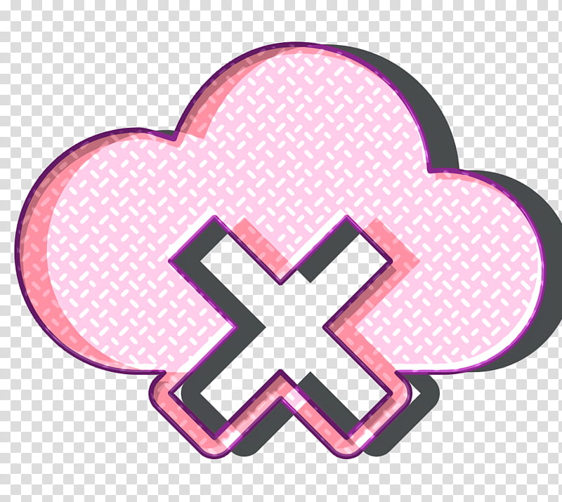 cloud icon cloud computing icon error icon, Rejected Icon, Sign Icon, Pink, Cross, Symbol, Material Property, Sticker, Heart transparent background PNG clipart