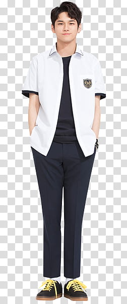 WANNA ONE IVY CLUB P, man holding his black pants transparent background PNG clipart