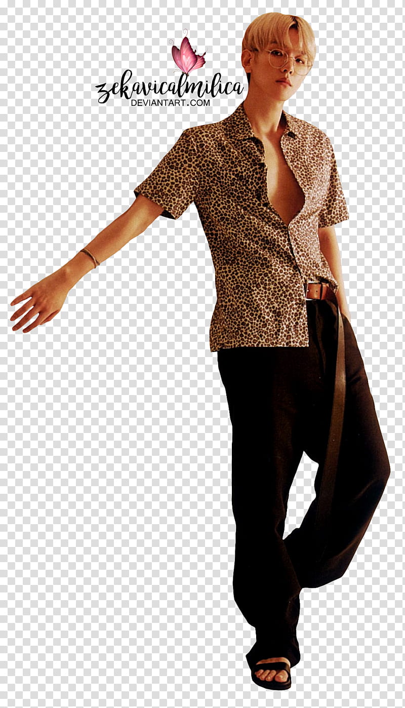 EXO Baekhyun Lined, man putting his left hand in pocket transparent background PNG clipart