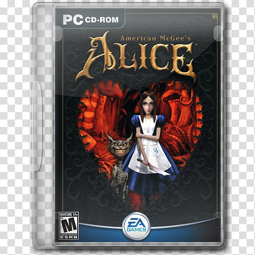 Game Icons , American-McGee's-Alice, American McGee's Alice PC CD-ROM case transparent background PNG clipart