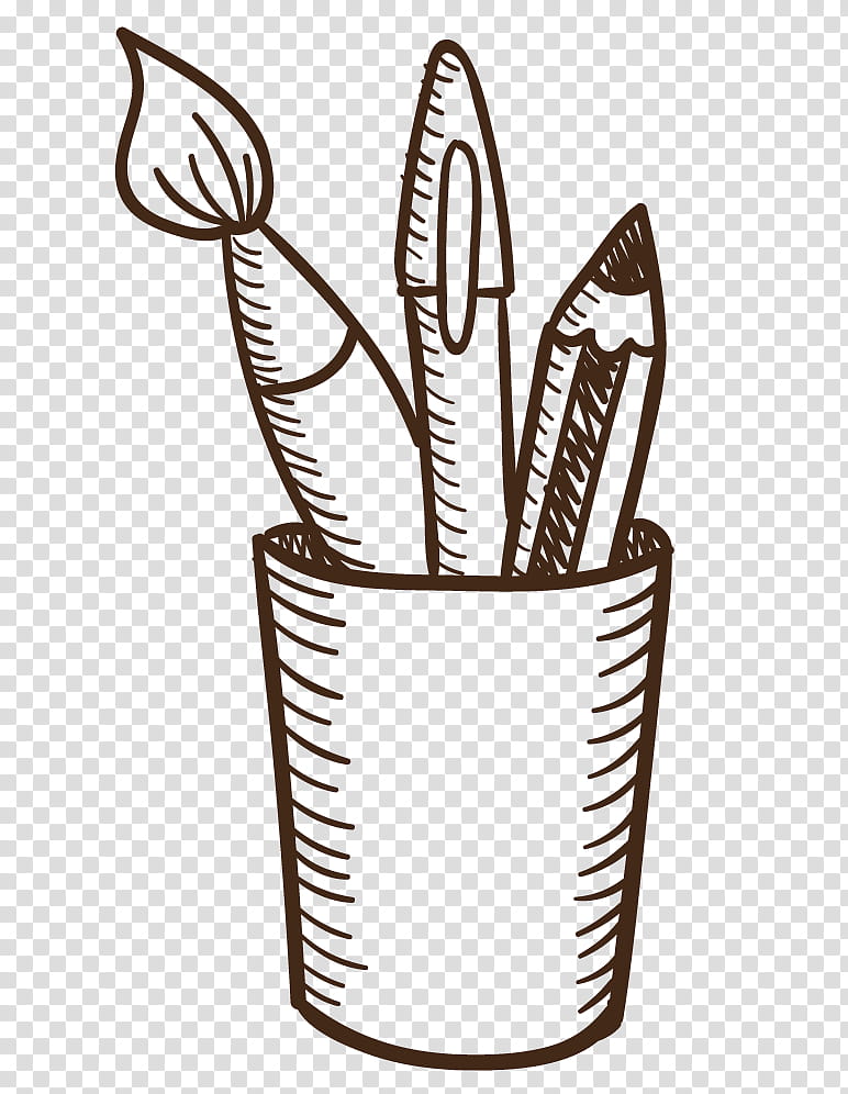 School Black And White, Brush Pot, Stroke, Learning, School
, Pencil, Cartoon, Line transparent background PNG clipart