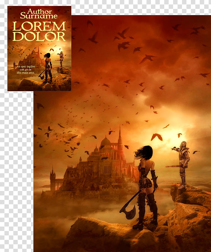 Epic Fantasy Premade Book Cover transparent background PNG clipart