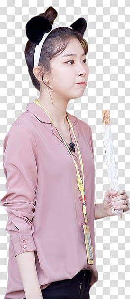 Kang Seulgi Red Velvet, women's pink button-up long-sleeved shirt transparent background PNG clipart