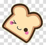 Kawaii, brown bread icon transparent background PNG clipart