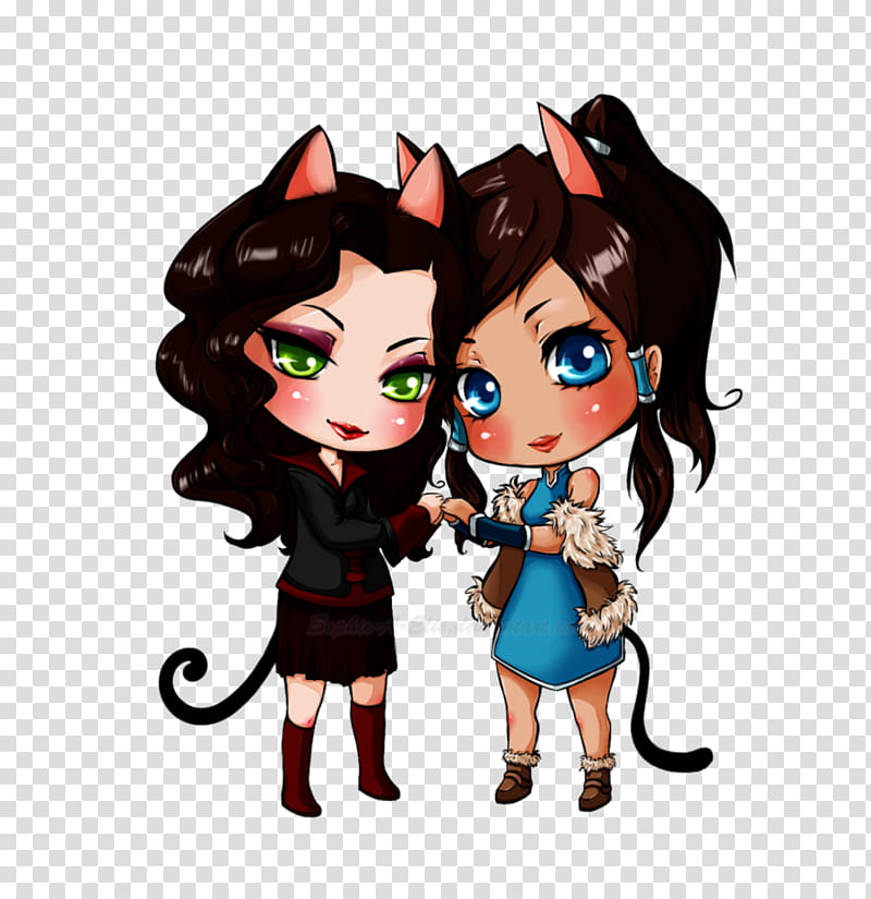 Kitty Korra and Asami transparent background PNG clipart