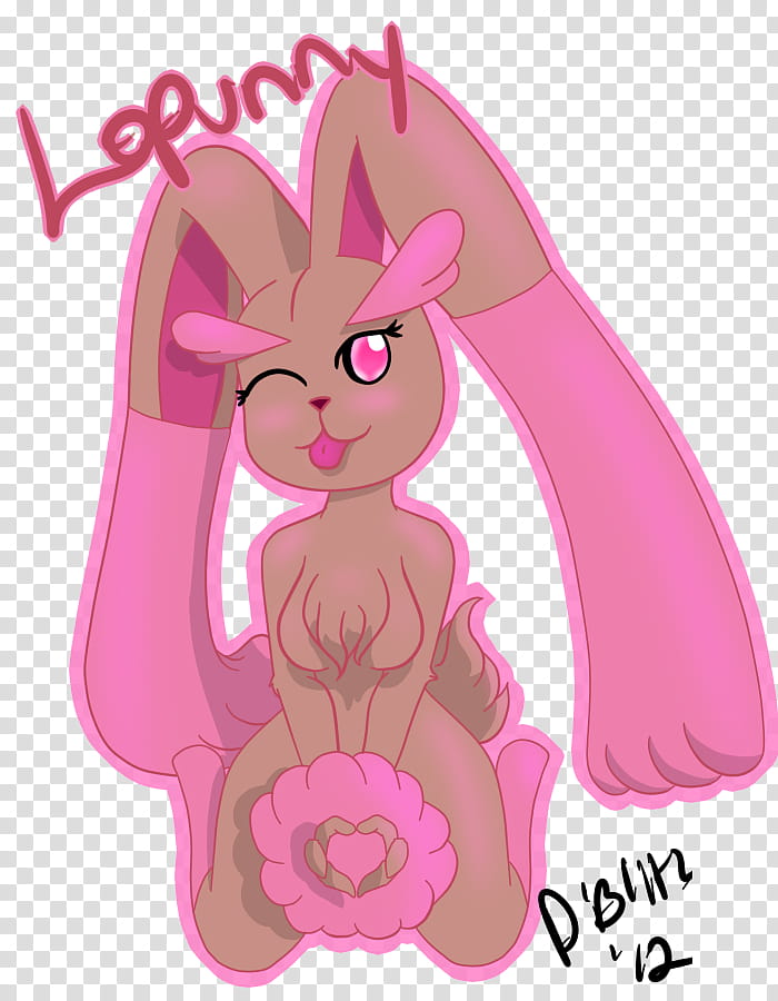 Lopunny~, pink and brown rabbit cartoon character transparent background PNG clipart