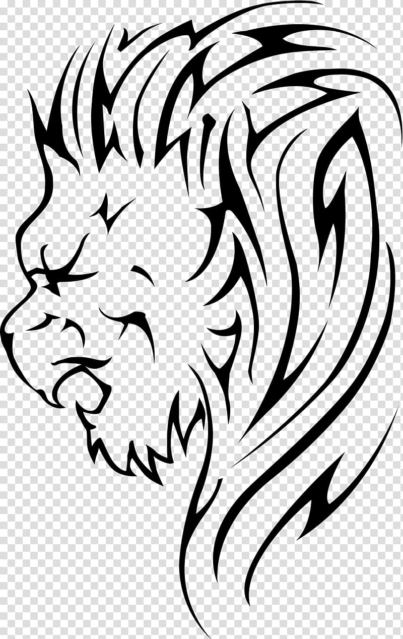 Lion Logo, Roar, Drawing, Silhouette, Line Art, Face, White, Hair transparent background PNG clipart