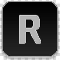 Albook extended dark , gray letter r file icon transparent background PNG clipart