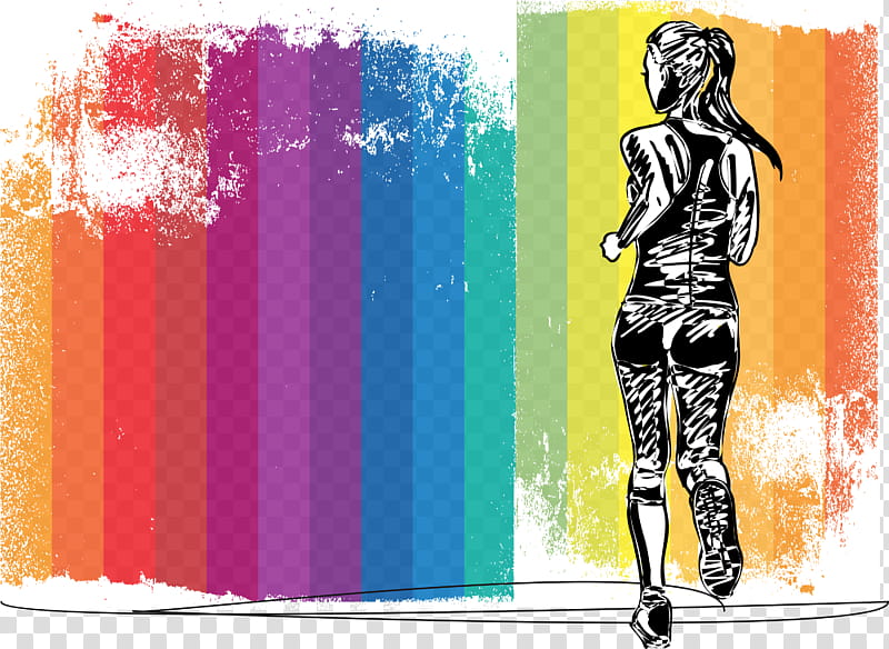 Modern, Marathon, Athletics, Athlete, Longdistance Running, Sports, Woman, Modern Art transparent background PNG clipart