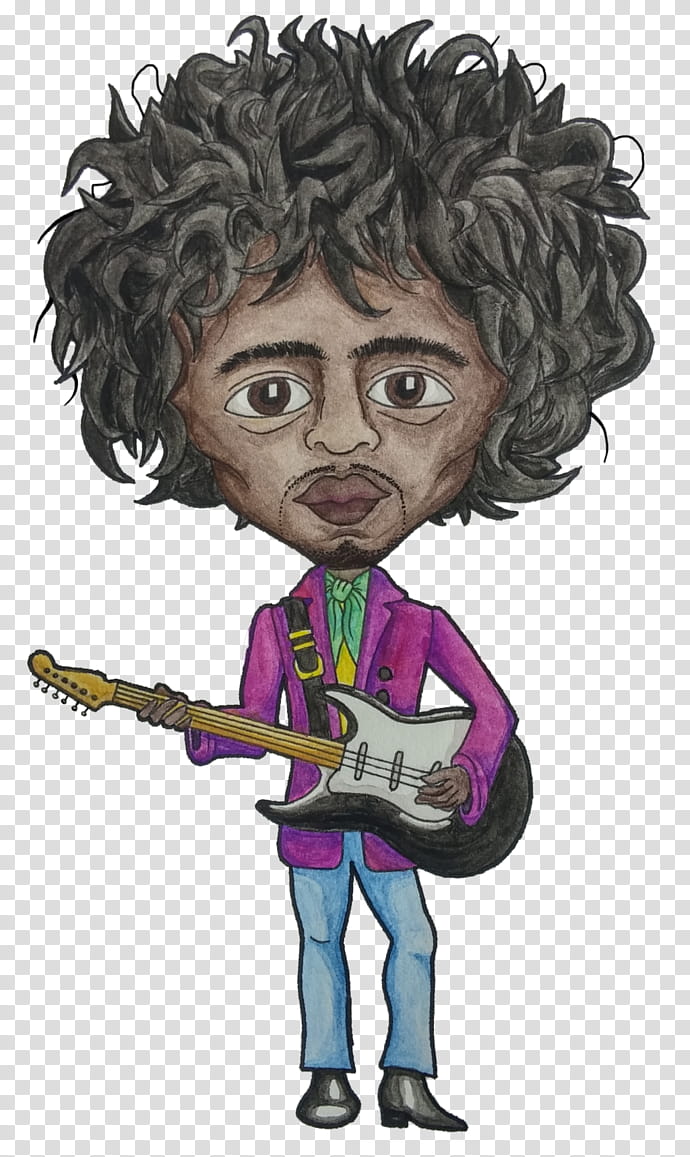 Jimi Hendrix Caricature transparent background PNG clipart