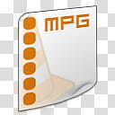 LeopAqua, white and orange MPEG file icon transparent background PNG clipart