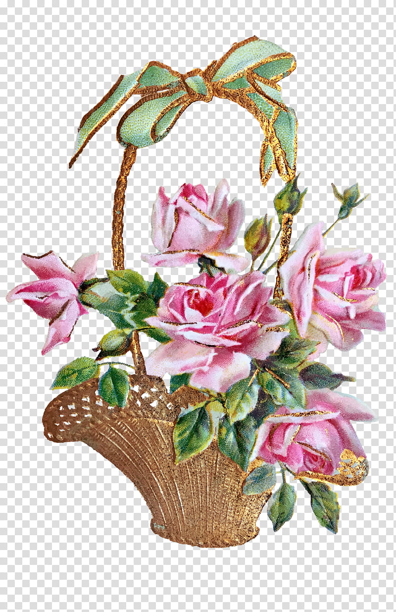 Vintage Flowerbasket tock transparent background PNG clipart