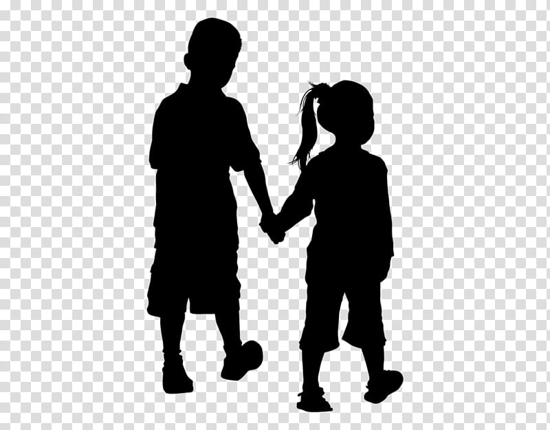 Child, Silhouette, Drawing, Standing, Gesture, Male, Human, Friendship transparent background PNG clipart