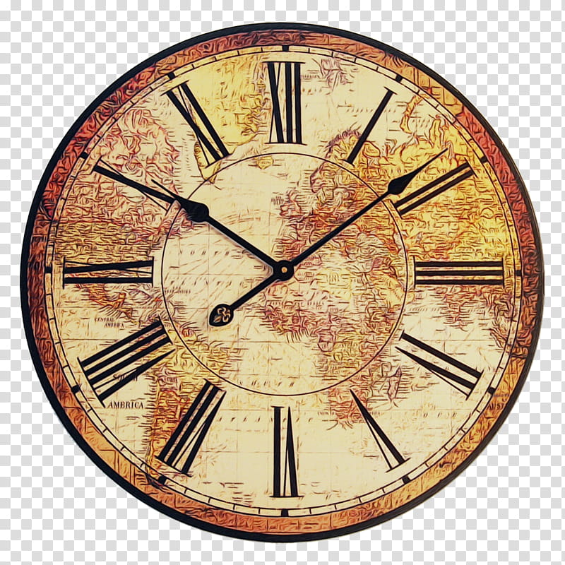 Clock Face, Watercolor, Paint, Wet Ink, World, World Clock, World Map, Antique transparent background PNG clipart
