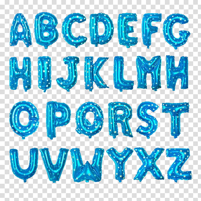 blue alphabet letter balloons transparent background PNG clipart