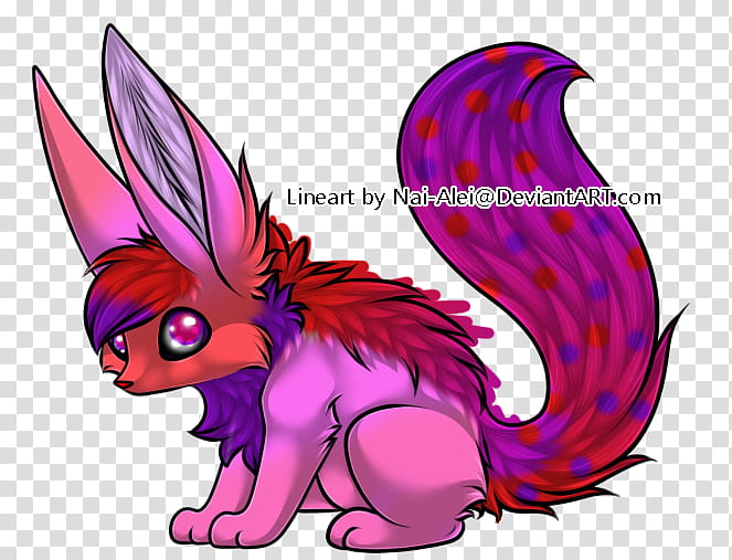 Fluffy Fox | Adoptable | Closed transparent background PNG clipart
