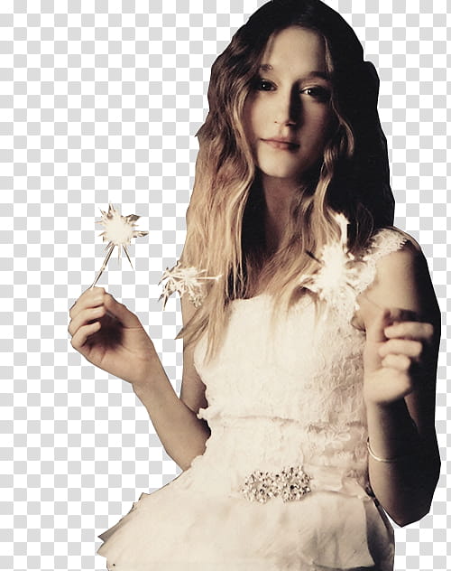 Taissa Farmiga  s, woman holding sparklers transparent background PNG clipart