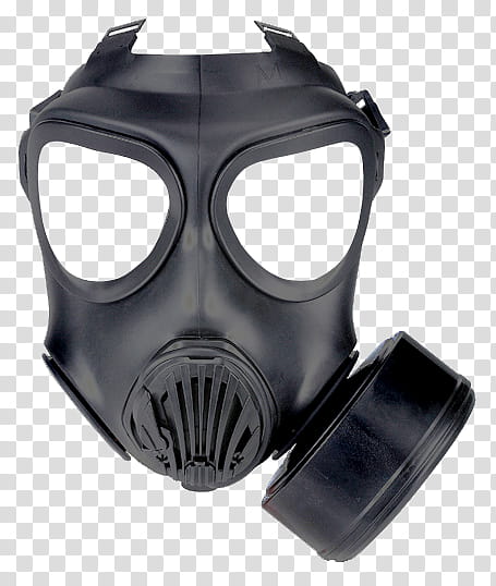 black gas mask