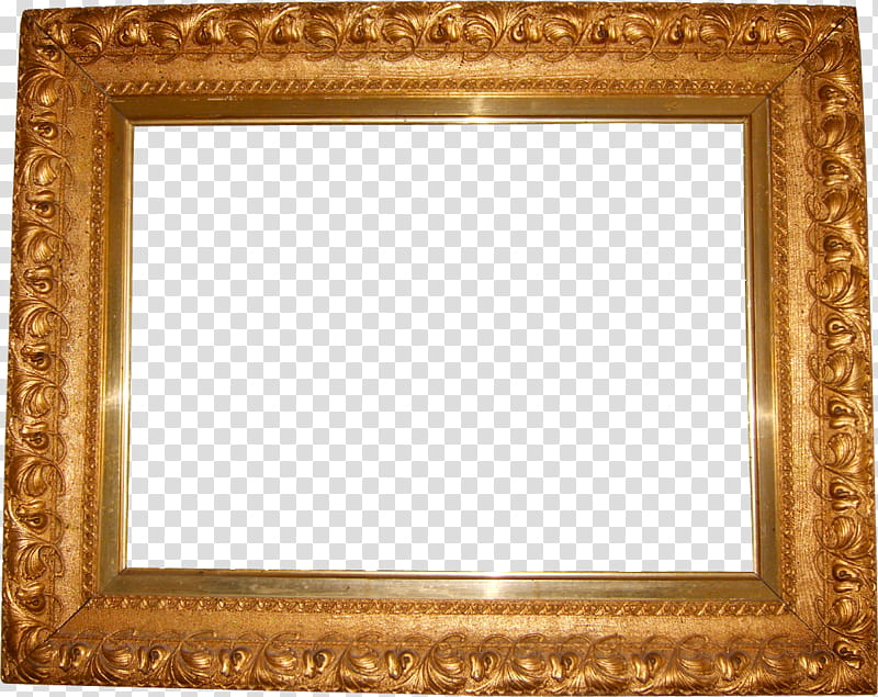 Frames, rectangular brass-colored ornate frame transparent background PNG clipart