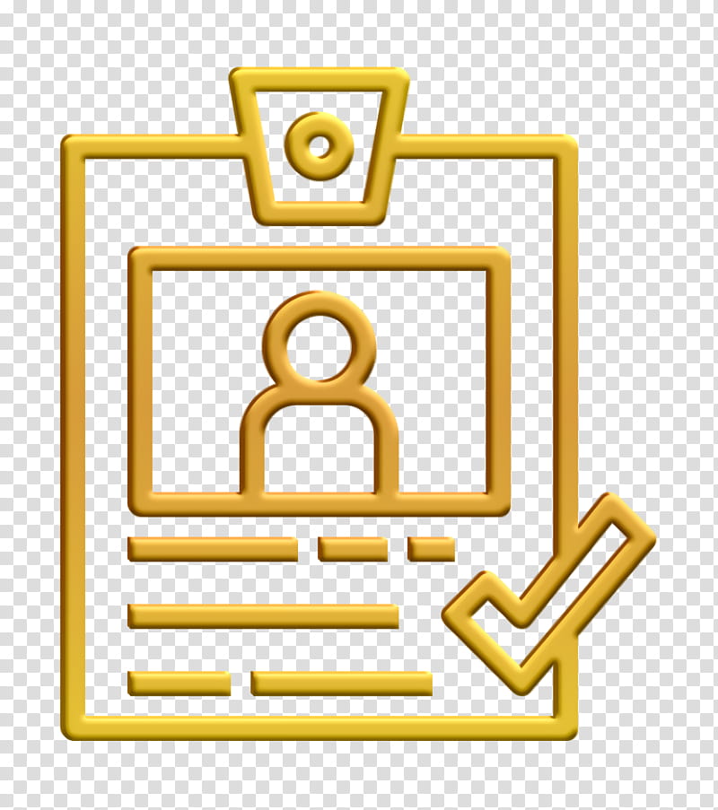 ID icon Membership icon Marketing Management icon, Yellow, Line, Symbol transparent background PNG clipart