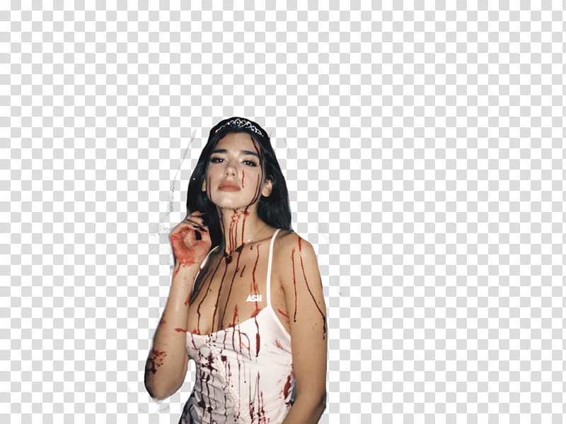 Dua Lipa Halloween, woman wearing white dress transparent background PNG clipart