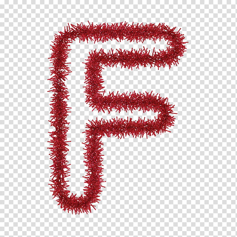 TINSEL CAPITAL LETTERS s, red letter f decor transparent background PNG clipart