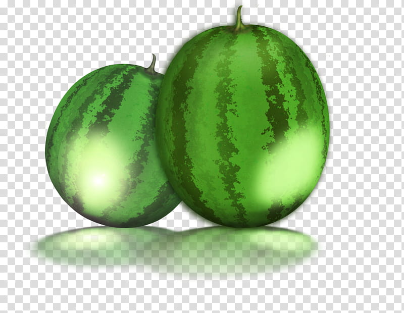 Watermelons, two green watermelon fruits transparent background PNG clipart