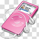 pink , pink music player with earbuds illustration transparent background PNG clipart