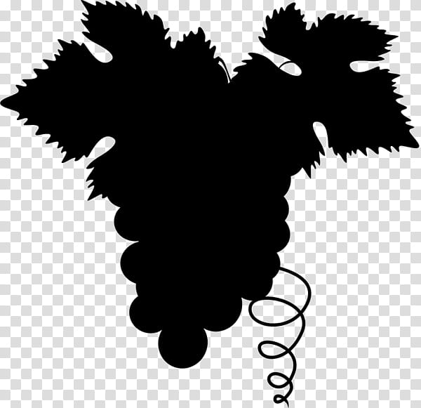 Grape Leaf, Dog, Black White M, Silhouette, Branching, Plants, Blackandwhite, Seahorse transparent background PNG clipart