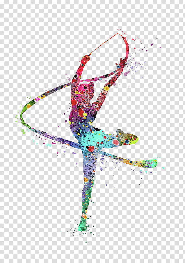 Watercolor Ribbon, Gymnastics, Rhythmic Gymnastics, Digital Art, Printmaking, Watercolor Painting, Artist, Poster transparent background PNG clipart