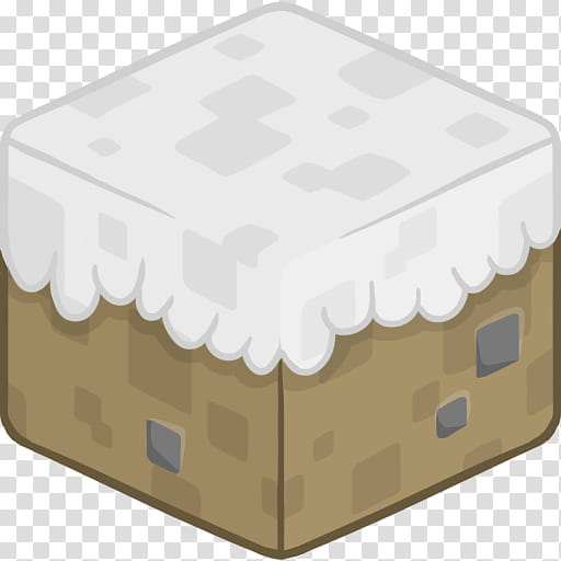 MineCraft Icon  , D Snow, square brown and white cube transparent background PNG clipart