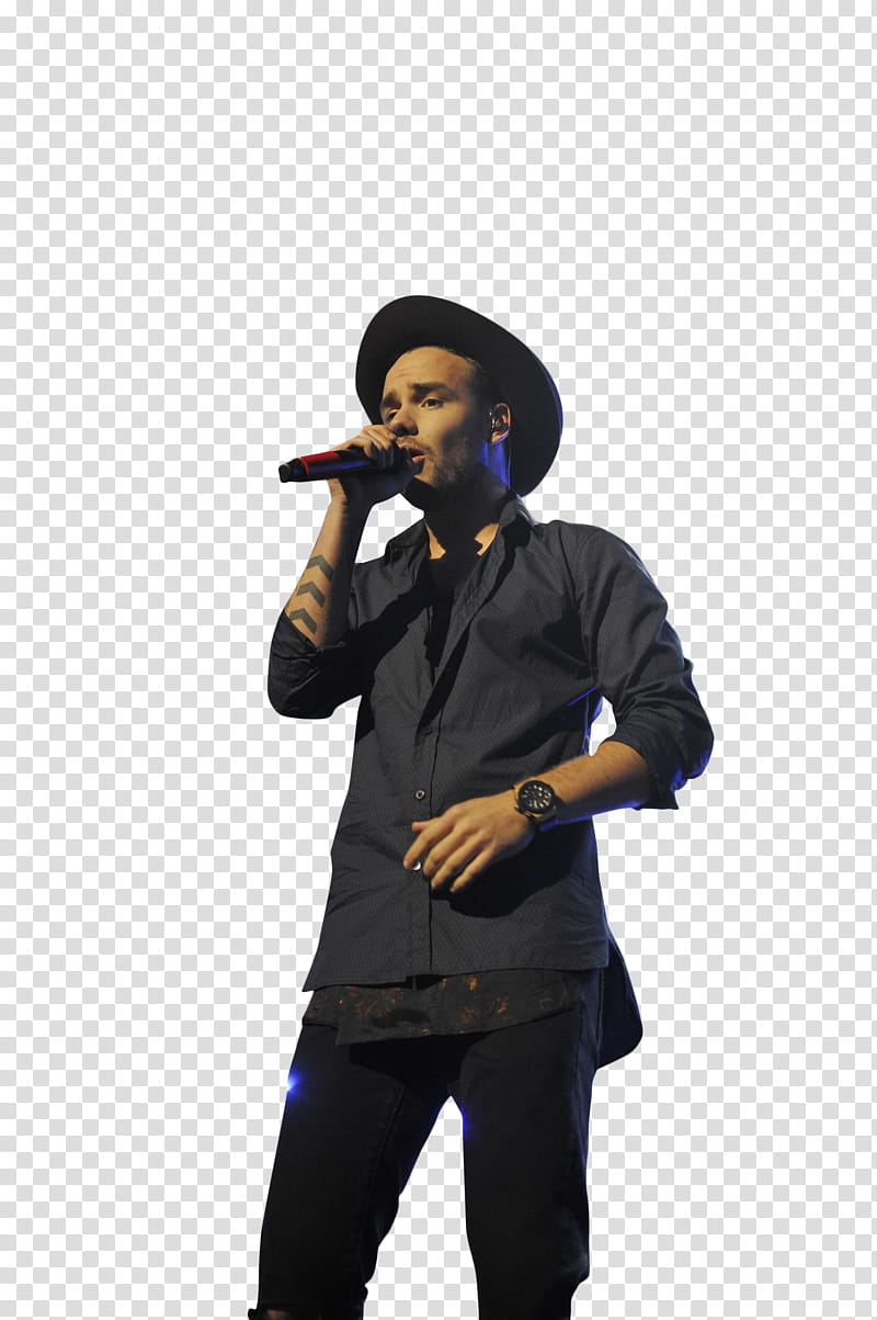 One Direction , One Direction member holding microphone while standing transparent background PNG clipart