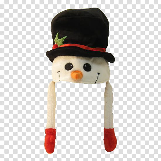 Christmas, white and black snowman hat transparent background PNG clipart