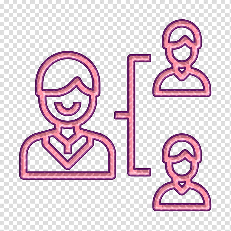 Network icon Group icon Management icon, Pink, Text, Symbol, Line Art, Magenta transparent background PNG clipart