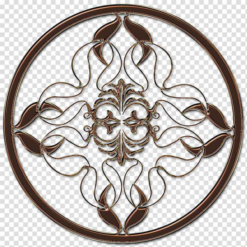 round brown floral illustration transparent background PNG clipart