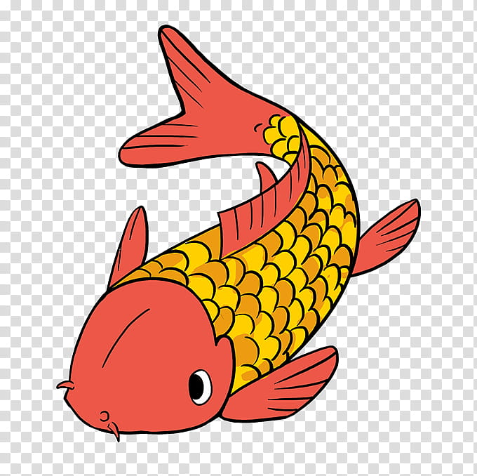 Fish, Koi, Drawing, Tutorial, Cartoon, Collage, Howto, Goldfish transparent background PNG clipart
