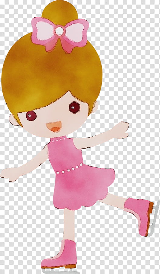 Baby toys, Watercolor, Paint, Wet Ink, Cartoon, Pink, Doll, Fictional Character transparent background PNG clipart