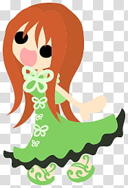 The icons of cute girls in cute dress, summer-people- transparent background PNG clipart