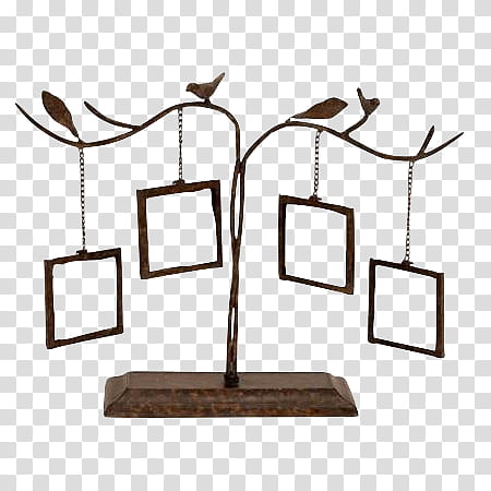 , four brown tree frame transparent background PNG clipart