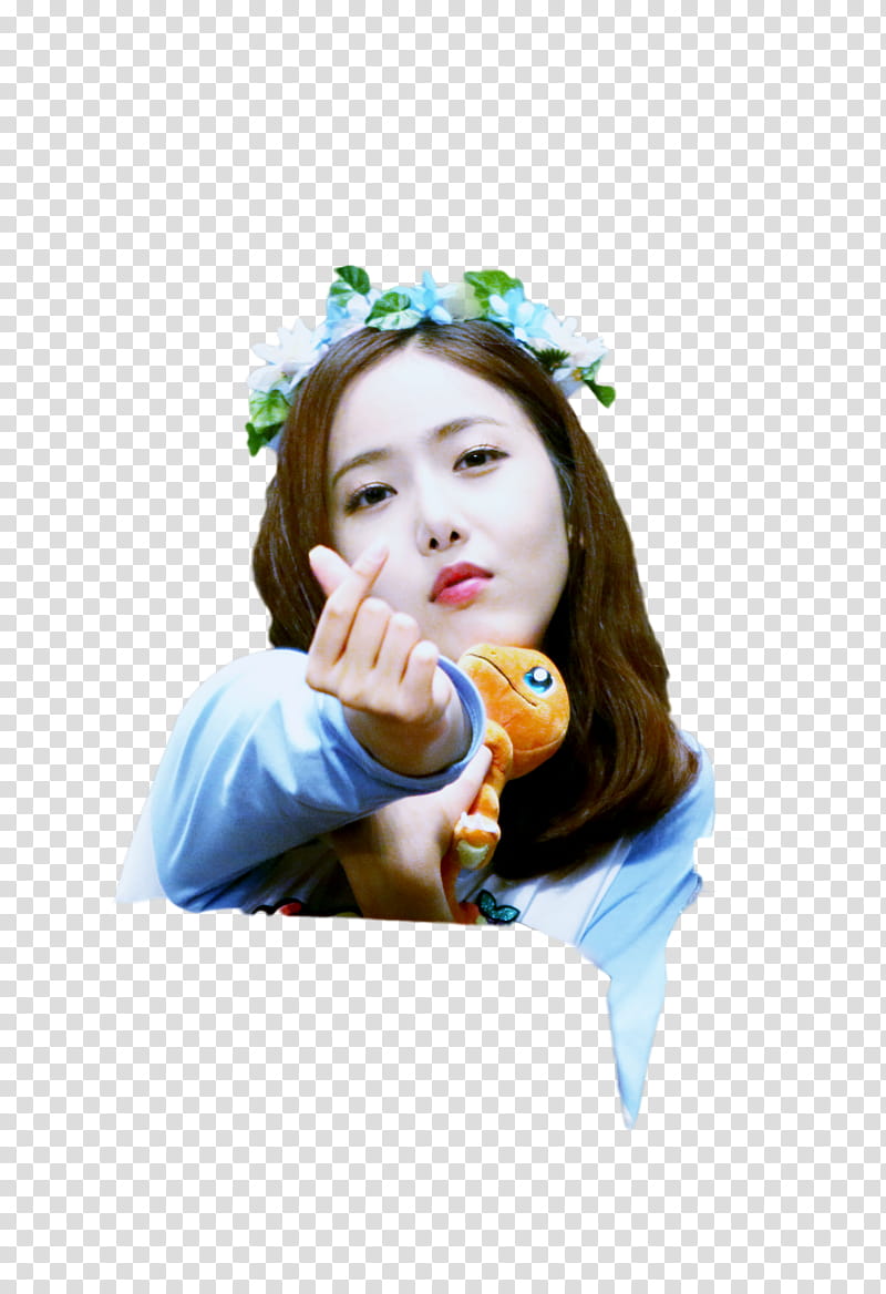 RENDER  SINB GFRIEND, selective graphy of woman wearing blue and white sweatshirt doing finger heart transparent background PNG clipart