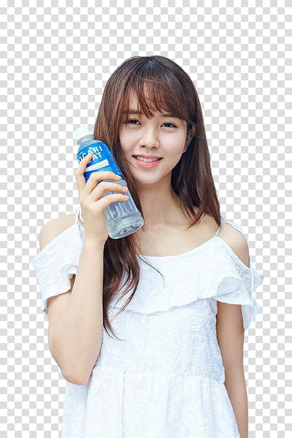 Kim So Hyun, woman holding bottle of Pocari Sweat drink transparent background PNG clipart