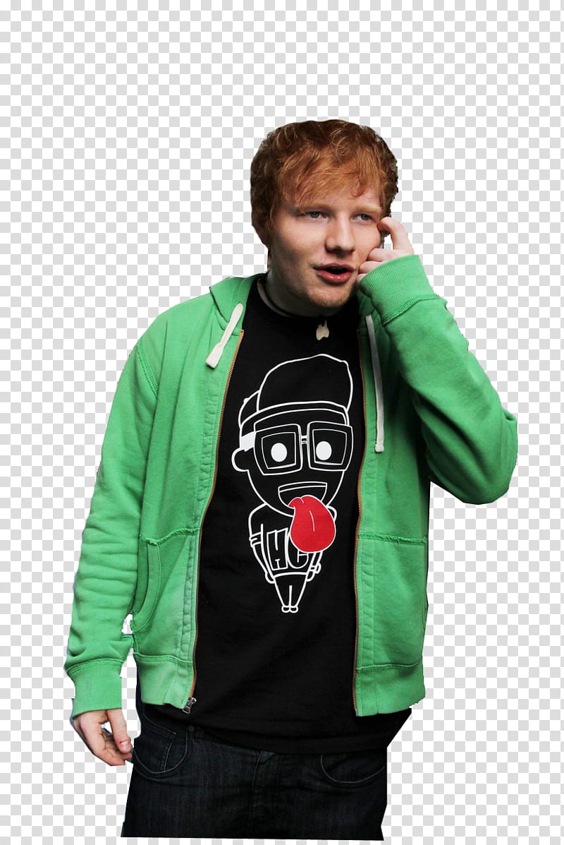 Watchers, Ed Sheeran wearing green jacket standing transparent background PNG clipart