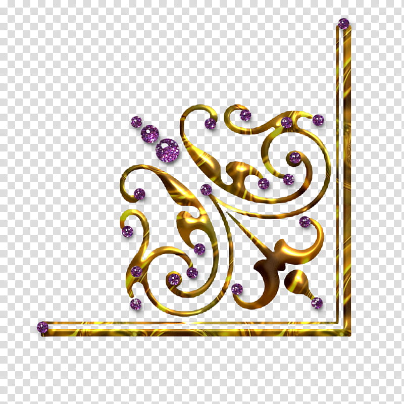 DiZa decorative element, gold and purple gold frame transparent background PNG clipart