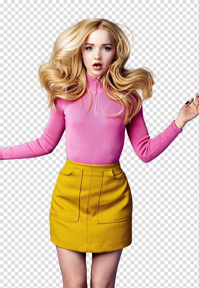 Dove Cameron, standing woman wearing pink long-sleeved shirt transparent background PNG clipart