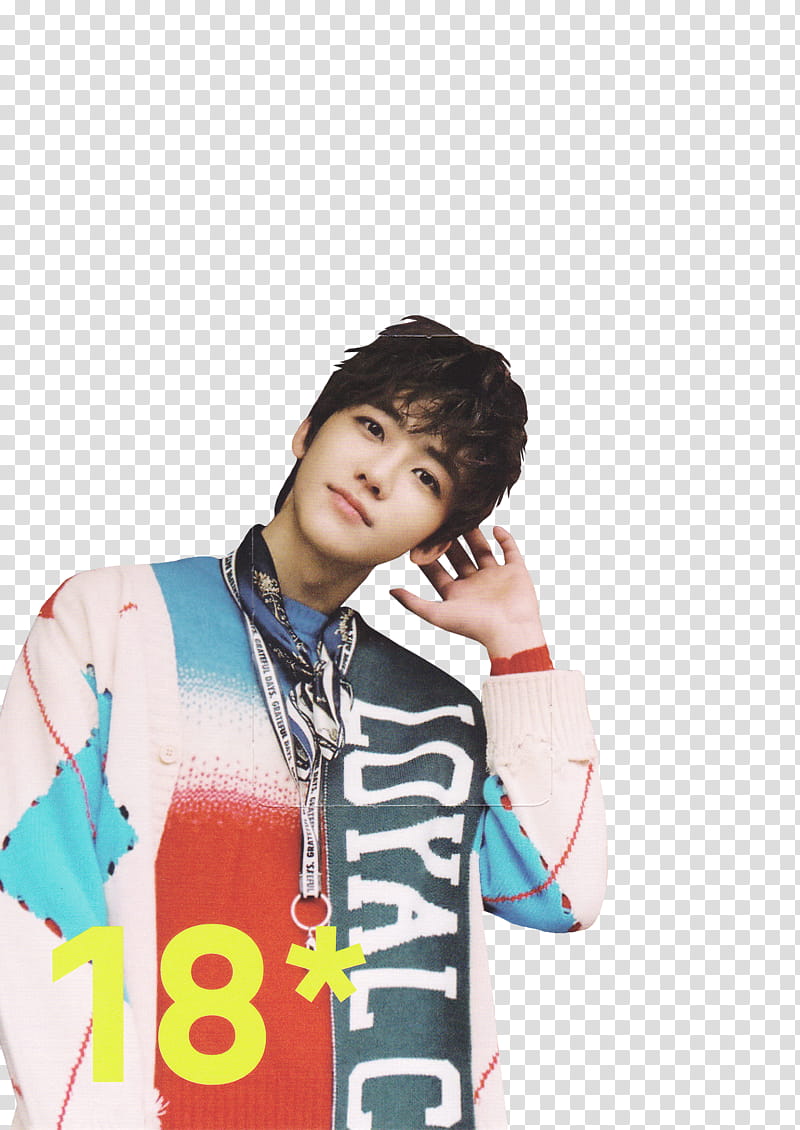 JAEMIN NCT DREAM SEASON GREETING , man standing while wearing multicolored zip-up jacket transparent background PNG clipart