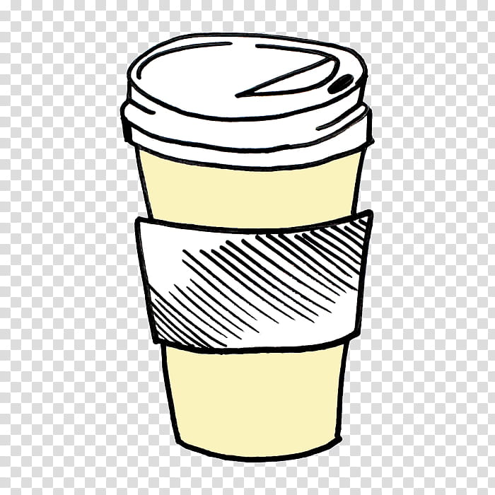 Cafe, Coffee, Coffee Cup, Takeout, Drawing, Mug, Yellow, Line Art transparent background PNG clipart