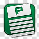 Ms office Icons Xpx , Publisher, green and white P logo transparent background PNG clipart