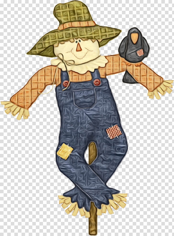scarecrow cartoon scarecrow fictional character, Watercolor, Paint, Wet Ink, Agriculture, Costume, Costume Design transparent background PNG clipart